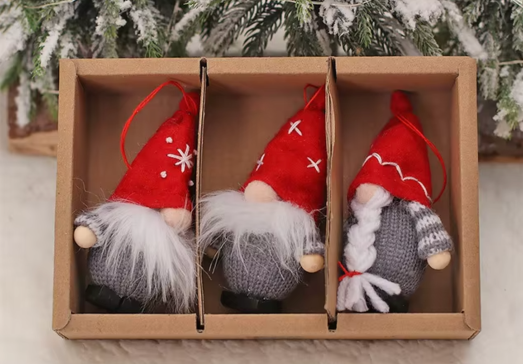 Set of 3 Mini Gnomes - Christmas