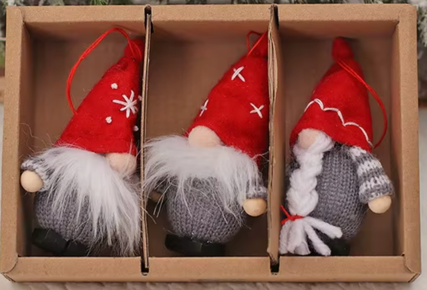Set of 3 Mini Gnomes - Christmas